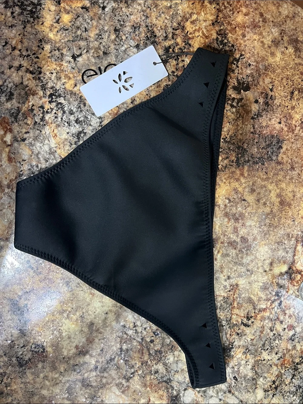 GIGI C Women's Black High-Cut Swim Bottom - Modern Minimal